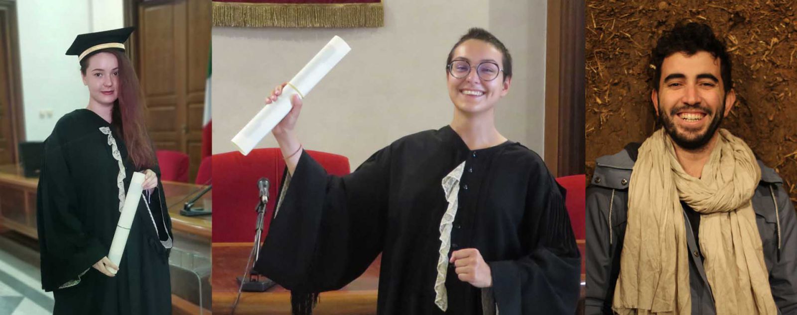 Gli studenti Tatiana Guzanova, Aude Fanget e Amdjed Dali