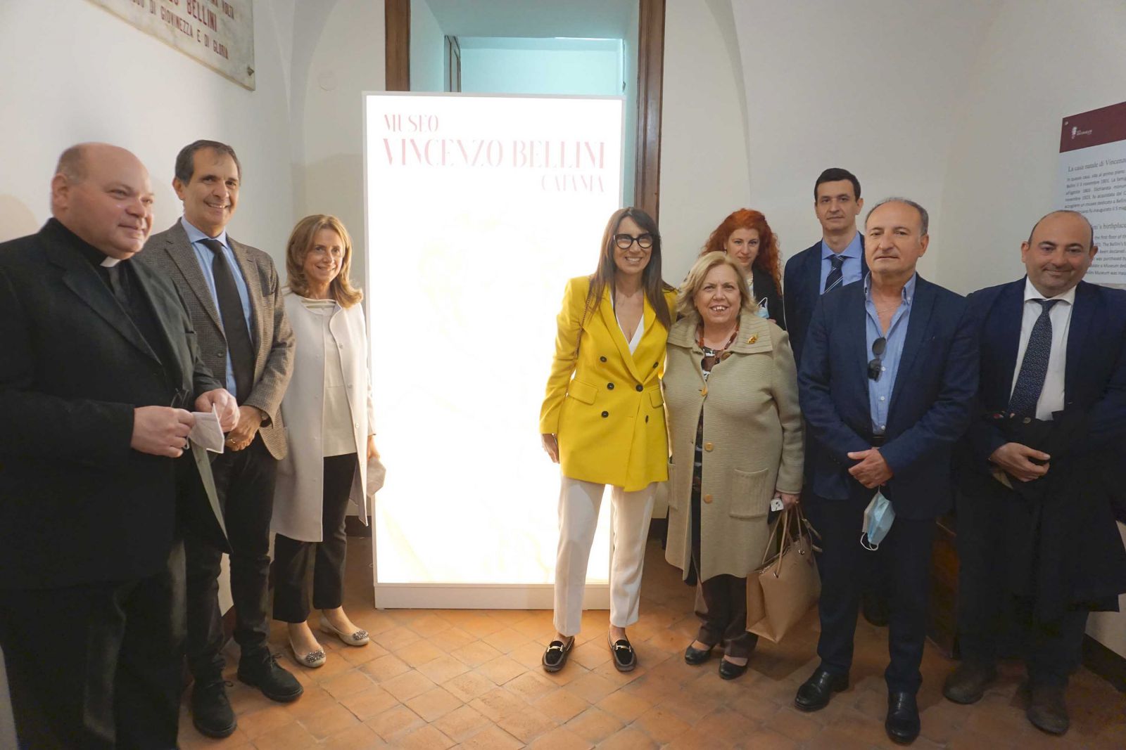 Un momento della cerimonia di inaugurazione del Museo Vincenzo Bellini
