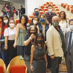 il regista Davide Livermore con il rettore, con gli studenti e con i docenti