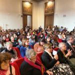 Il pubblico presente nell'aula magna