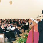 Un momento del discorso dello studente Andrea Giulla