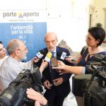 Il rettore Francesco Basile intervistato dalle emittenti televisive