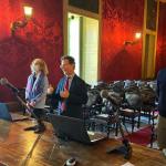 Nella foto un momento del discorso del rettore Francesco Priolo