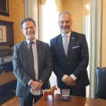 Il rettore Francesco Priolo e l'ambasciatore svedese Jan Björklund