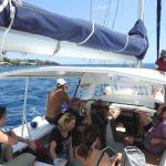 Un momento della "lezione" a bordo della prof.ssa Alessia Tricomi