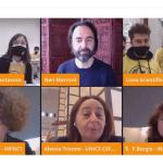 Il conduttore Neri Marcorè con gli studenti e i docenti 