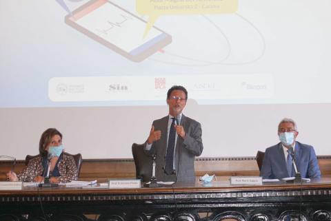 da sinistra i docenti Elita Schillaci, Francesco Priolo e Mario Zappia