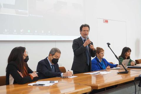 un momento dell’intervento del rettore Francesco Priolo