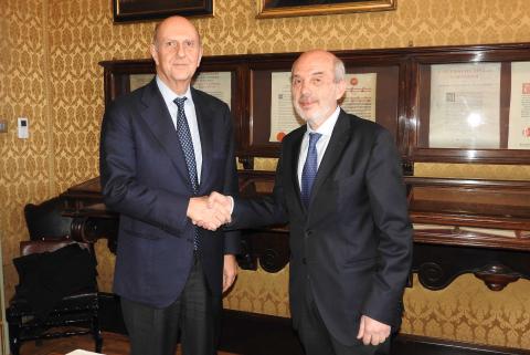 Il prefetto Alessandro Pansa con il rettore Francesco Basile