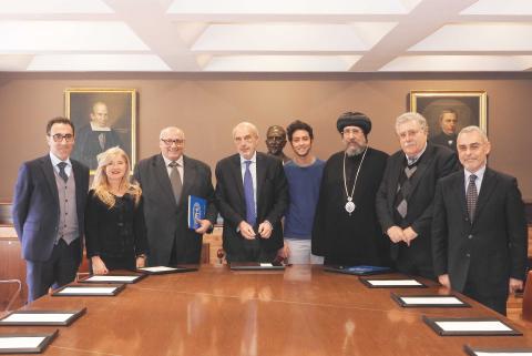 Le delegazioni delle università di Catania e Ain Shams e del Centro culturale Copto Ortodosso 