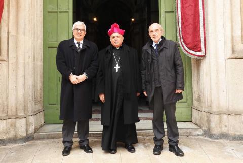 Mons. Salvatore Gristina insieme con il rettore Francesco Basile e pro-rettore Giancarlo Magnano San Lio