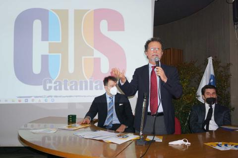 Un momento dell'intervento del rettore Francesco Priolo