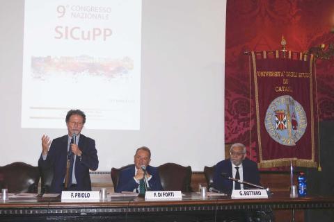 un momento dell’intervento del rettore Francesco Priolo