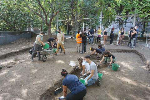 Un momento delle attività di scavo