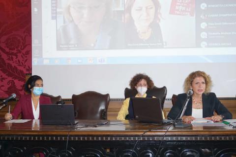 Un momento dell'intervento della prorettrice Vania Patanè