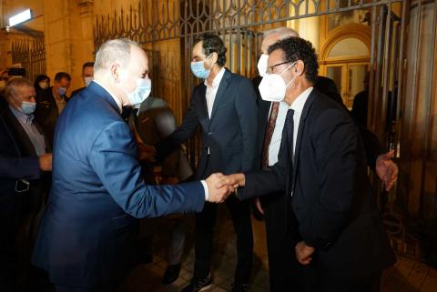 un momento dell’incontro tra il rettore Francesco Priolo e il Principe Alberto II di Monaco