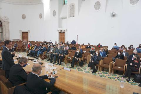 Un momento dell'intervento del rettore Francesco Priolo