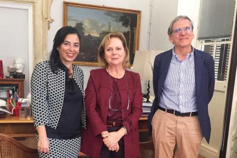 I firmatari dell'accordo (da sinistra Barone, Russo e Mazzoleni)