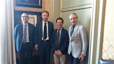 Il rettore Priolo con il presidente di Confindustria Ct Antonello Biriaco