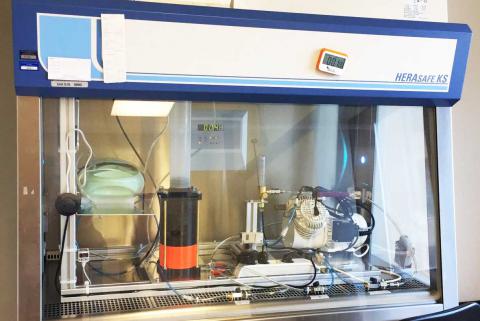 Il sistema installato presso i laboratori di microbiologia del BRIT, Università di Catania