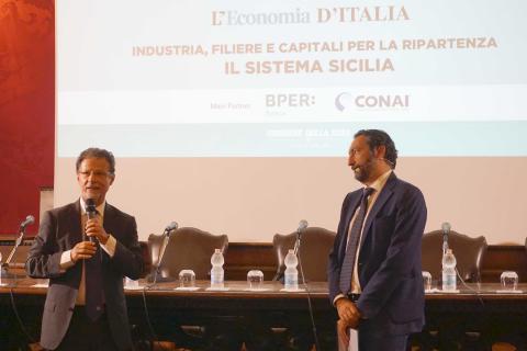 Un momento dell'intervento del rettore Francesco Priolo