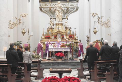 Un momento della Messa di Natale