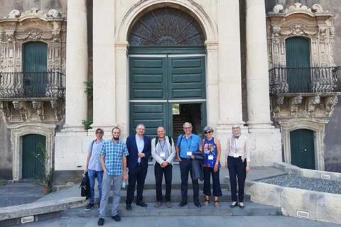 Un momento della visita al Monastero dei Benedettini