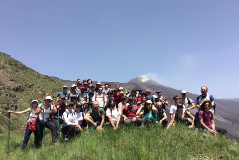 Un momento dell'escursione sull'Etna