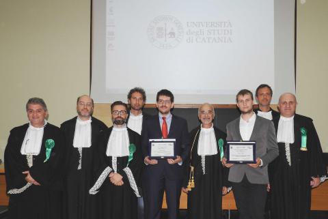 I premiati con la commissione della seduta di laurea