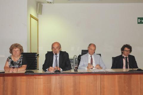 Il rettore Francesco Basile con i docenti Molinelli, Ingrassia e Giustolisi