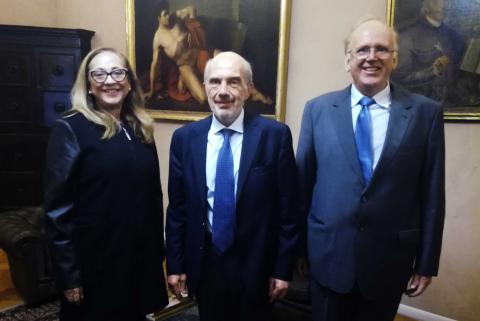 Il rettore Francesco Basile e la rettrice Maria Eliza de Aguiar e Silva