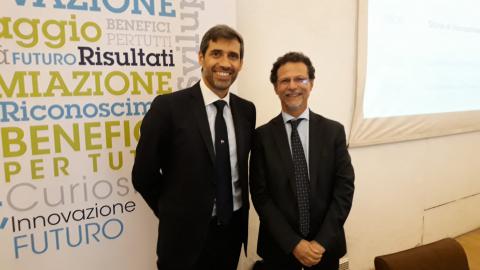 L'ingegner Salvatore Majorana e il rettore Francesco Priolo