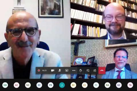 Nella foto a sinistra il prof. Francesco Migliorino, a destra i rettori Ricardo Marcelo Fonseca e Francesco Priolo