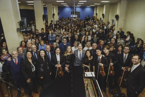 Il personale del Policlinico con il quartetto d'archi