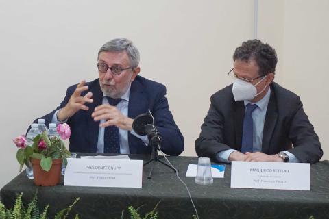 Il prof. Franco Prina e il rettore Francesco Priolo