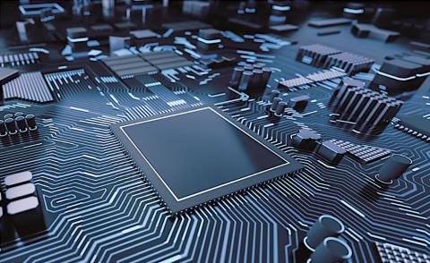 un microchip inserito in una scheda elettronica