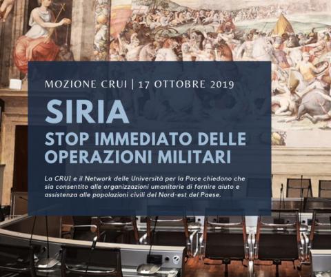La mozione sulla pace in Siria approvata dalla Crui