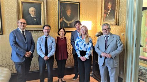 Un momento dell'incontro in Rettorato