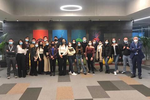 Un momento della visita degli studenti del Dipartimento di Economia e Impresa