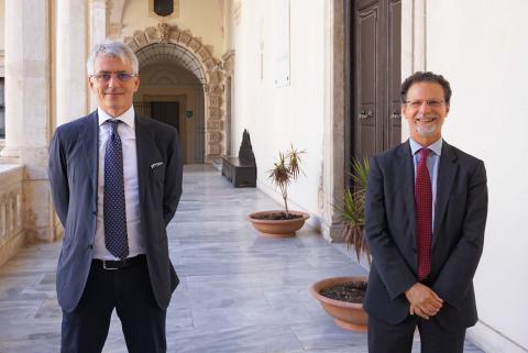 Il presidente Infn Antonio Zoccoli e il rettore Francesco Priolo