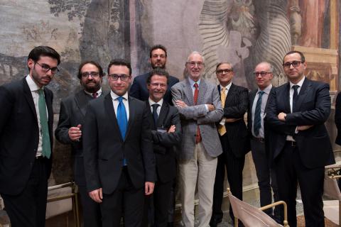 foto di gruppo per la delegazione di Siracusa con il rettore Francesco Priolo